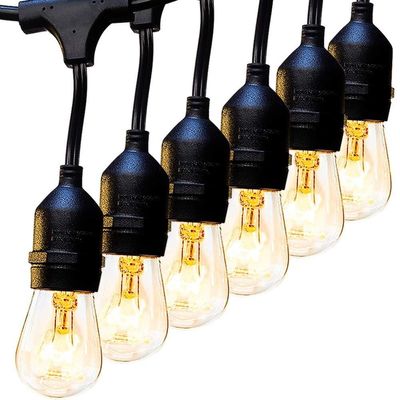 クリスマススタイル 48ft S14 LED エジソン電球 ストリングライト 室内外用